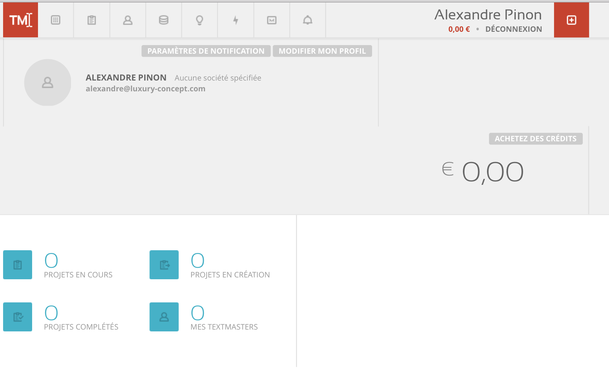 Textmaster client account